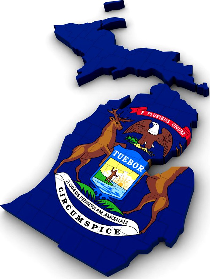 Michigan Political Map3d model
