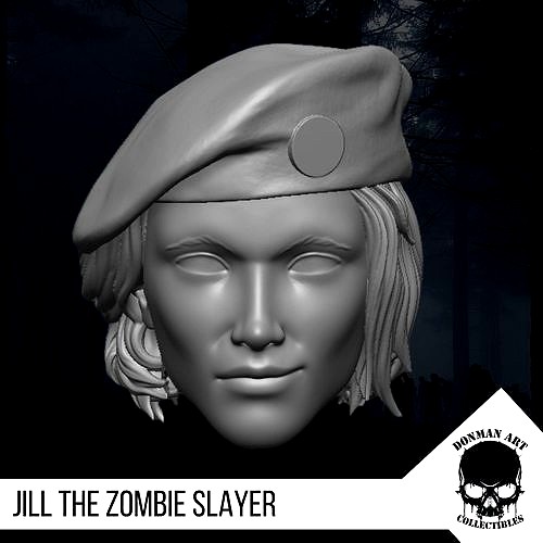 Jill The Zombie Slayer Head for 6 inch action figures | 3D
