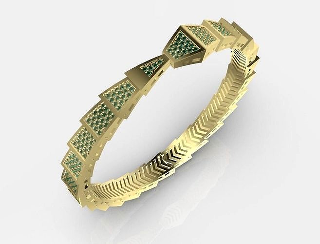 snake bracelet full stone  | 3D