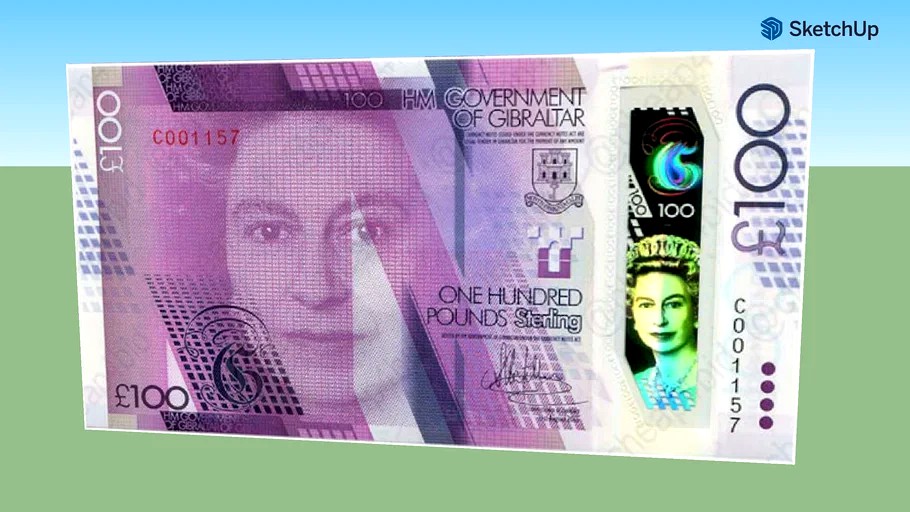 One hundred pound sterling - 100 £