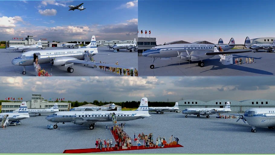 PAN AM 1950s Fleet: Lockheed L-049, Boeing 377, Douglas DC-4, DC-6B, DC-7C, Convair CV-240, CV-340