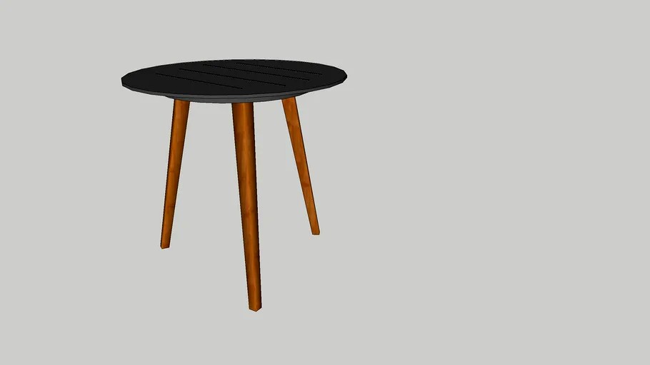 Link Bistro Table 32R, Teak & Black Ceramic, 10871 - Akula Living