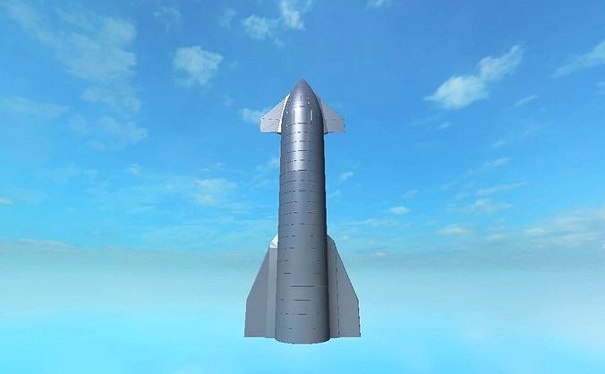 SpaceX Starship Low Poly 3D Model