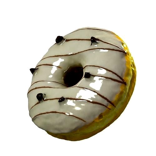018 Donut whitechock chockchip Scan 3D model with UV map