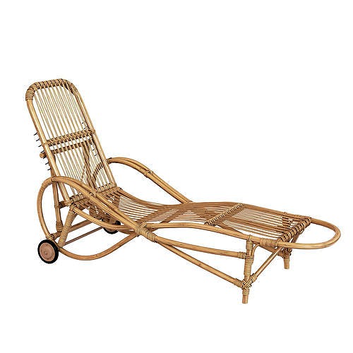 Bamboo rattan garden chaise lounge Germany 1930s