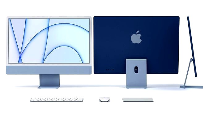 Apple iMac 24 inch 2021 Blue Keyboard Mouse Trackpad