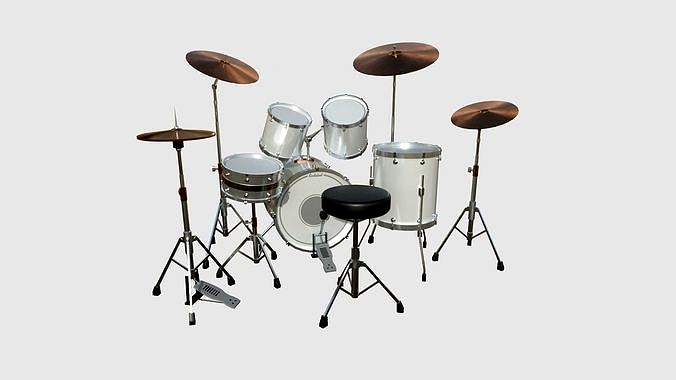 Drum 06 White - Drumming Music Instrument Design