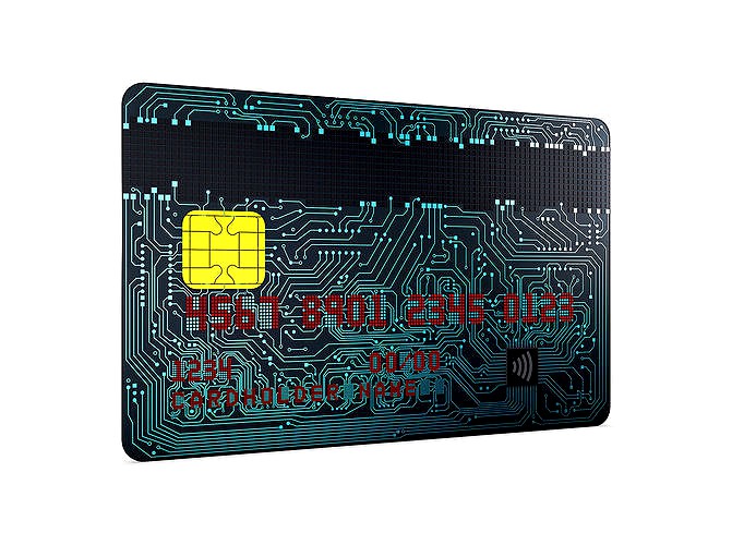 Electronic circuit bank card v 2