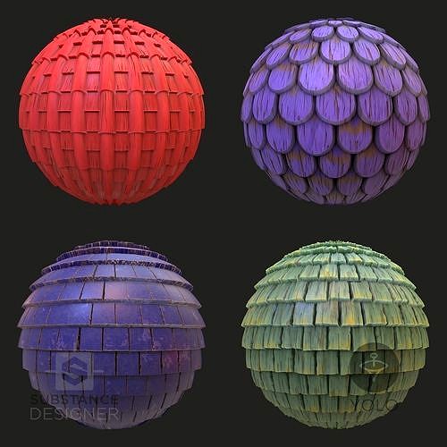 Stylized Roof PBR Material pack 2K