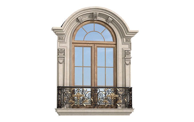 Classical Forged Fence Arc Frame Window