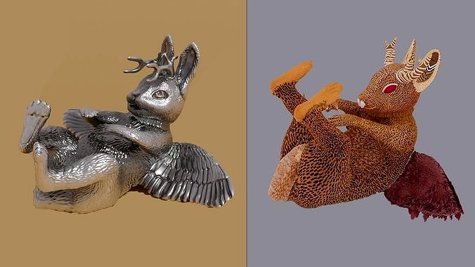 Wolpertinger  with fork and pendant -3D printing 3D print model | 3D