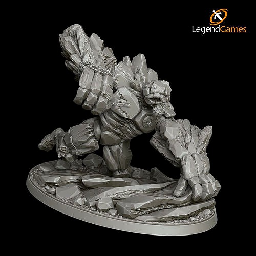 LegendGames Stone Golems x2 with separate bases | 3D