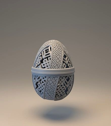 Easter egg with carved ornament - Nummer 05 | 3D