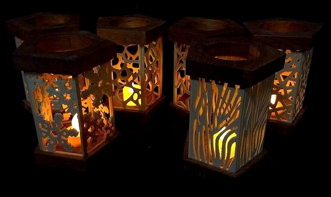 Lantern for tealight with 15 different pattern