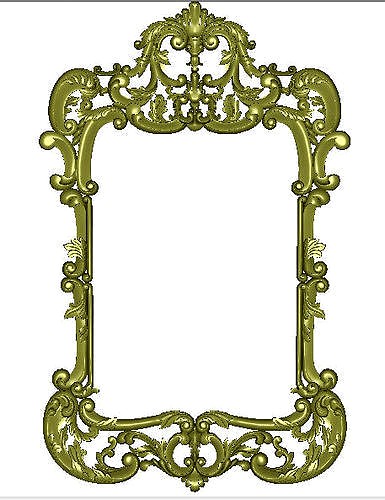 3d model cnc wood classic mirror frame gilded interior KGCD A-1