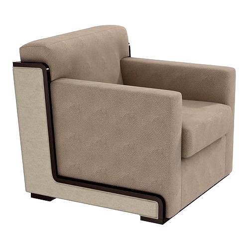 Chester Chair in beige upholstery with dark wood frame