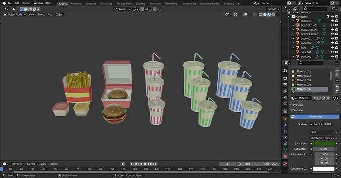 lowpoly asset  food