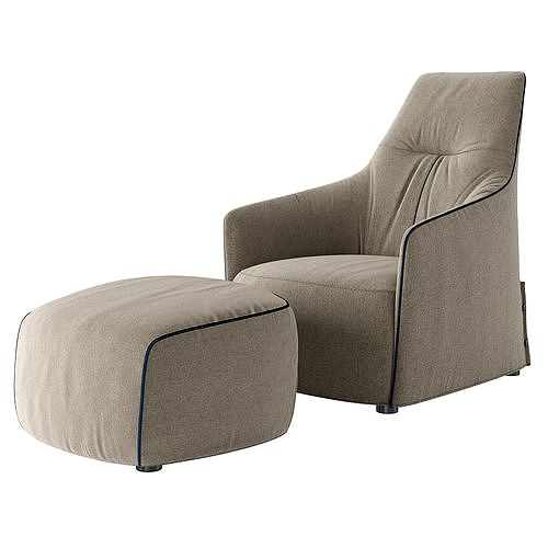 Poliform Santa Monica Lounge armchair and pouf