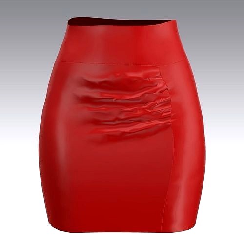 SKIRT LEATHER RED LITTLE SKIRT MODERN LOOK WOMAN FASHION