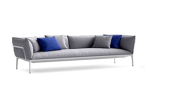 Grey Metal legs Sofa