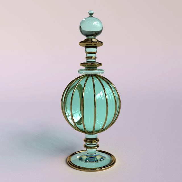 Antique blue glass decanter