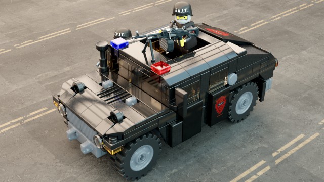 Lego swat truck with squad