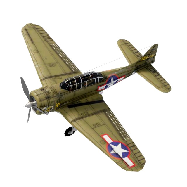 Douglas SBD Dauntless lowpoly WW2 bomber