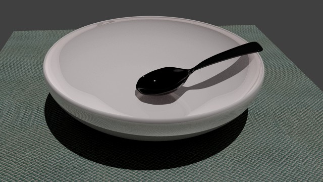 Plate and spoon