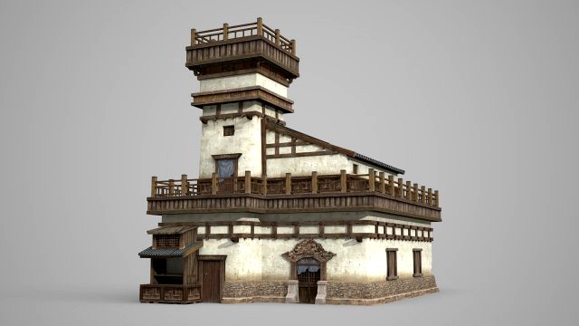 Asian ancient architecture folk house shop Inn
