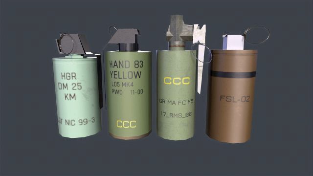 Smoke Grenades Pack Low-poly