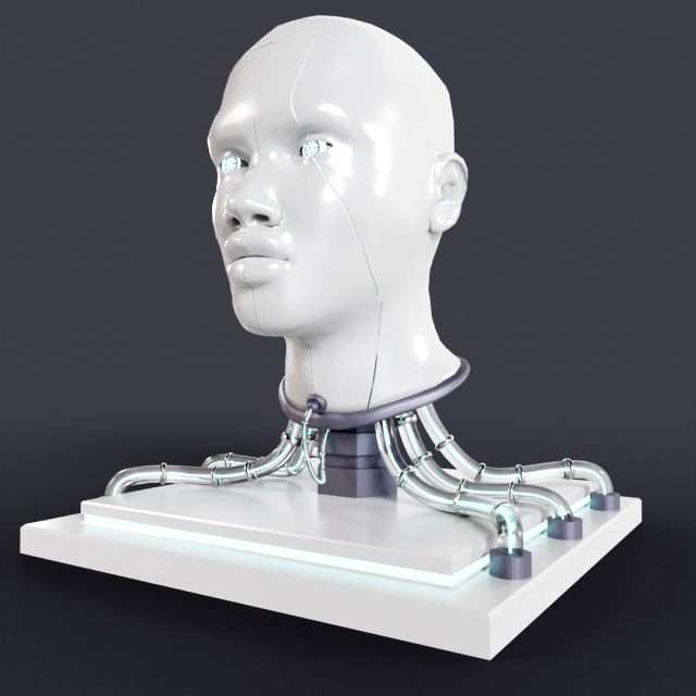 Cyborg Head Bust V1