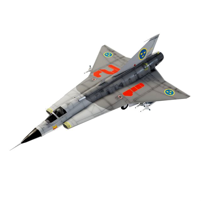 Saab JAS-35 Draken lowpoly jet fighter