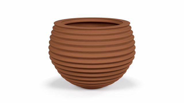 Terracotta Striped Clay Pot