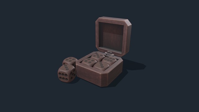 Wooden dice box