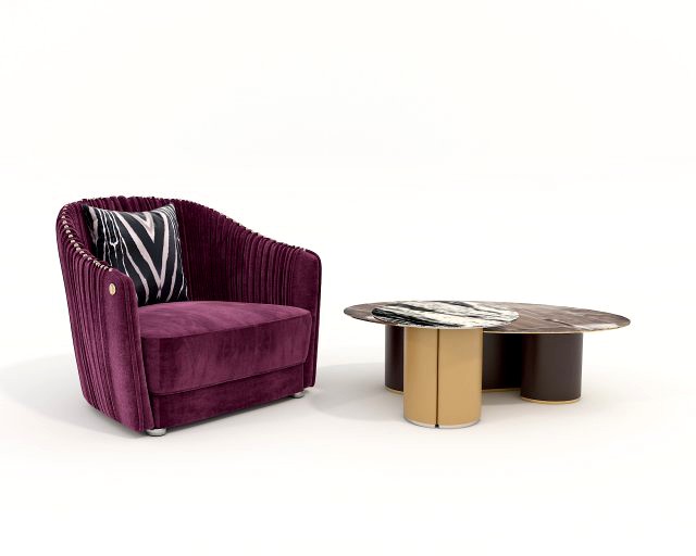 Luxury Chair and Coffee Table