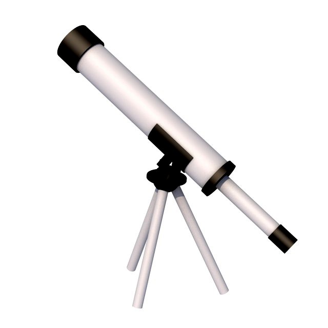 3d telescope on a transparent background