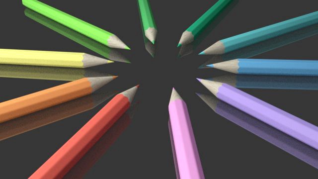 multi-colored pencils