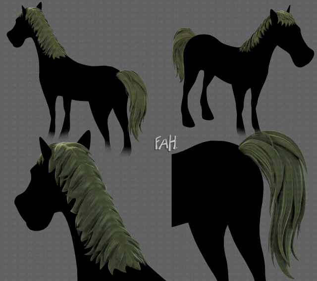 horse mane and tail v01