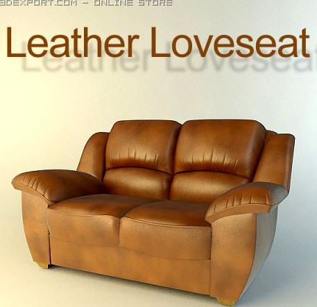 Leather Loveseat 3D Model