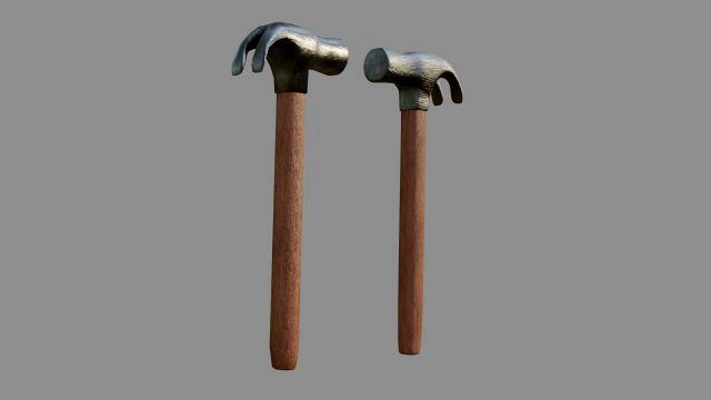 hammer - low and high poly