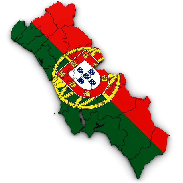 3d political map of portugal