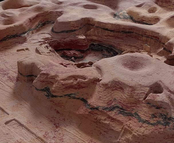 Mars open pit mining quarry