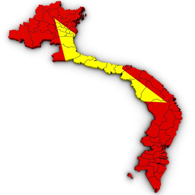 3d political map of vietnam