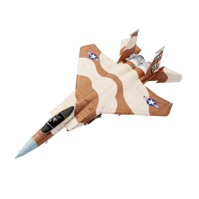 Mcdonell douglass f-15 eagle lowpoly jet fighter