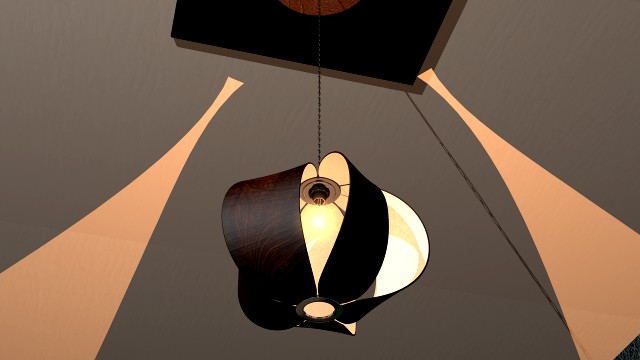 wooden mono chandelier