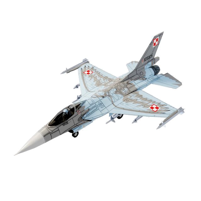 General dynamics f-16 falcon lowpoly jet fighter
