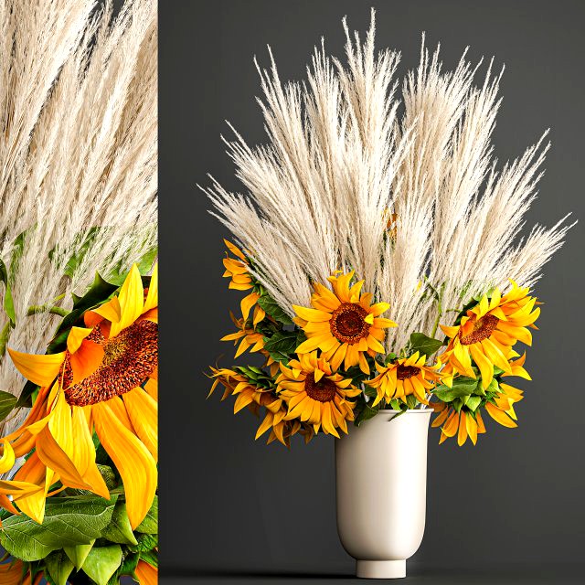 decorative bouquet of dried pampas grass 198