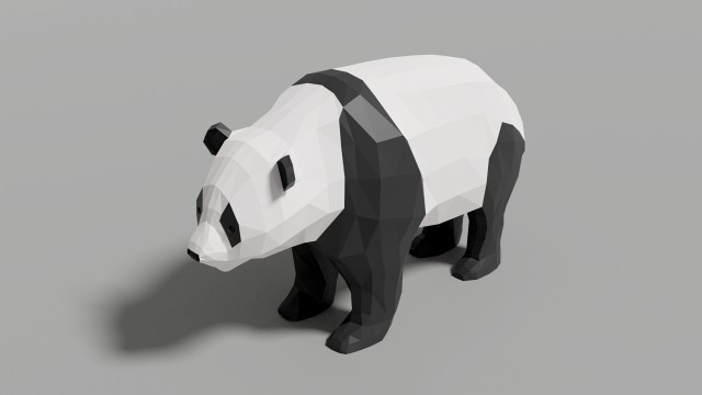 low-poly panda