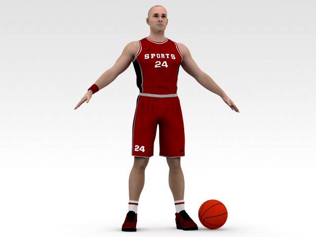 basketball player red player 01