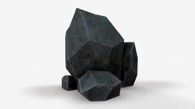 highly detailed stone for game with pbr material low-poly